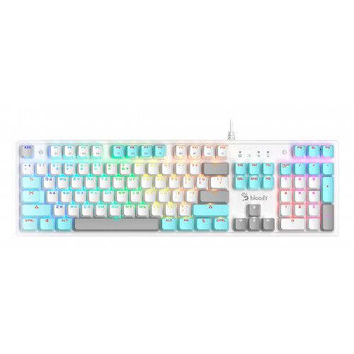 Клавиатура A4Tech S510N механическая белый USB for gamer LED (S510N (ICY WHITE )) кабель 1.8м