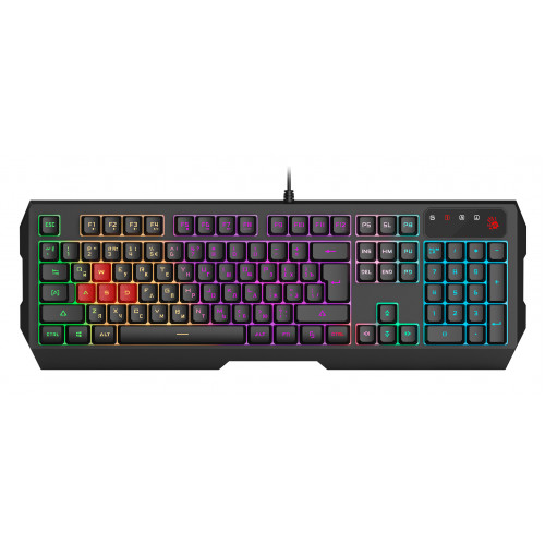 Клавиатура A4Tech B140N черный USB for gamer LED (подставка для запястий) кабель 1.8м