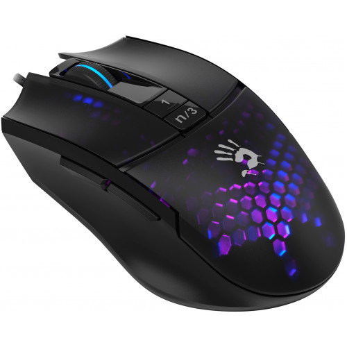 Мышь A4Tech Bloody L65 Max черный/фиолетовый оптическая 12000dpi USB 6but (L65 MAX/HONEYCOMB)