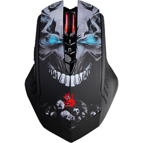 Мышь A4Tech Bloody R80 Plus Skull черный/рисунок оптическая 5000dpi беспров. USB 7but (R80 PLUS (SKULL))