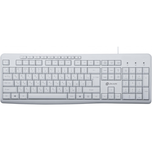 Клавиатура Оклик 305M белый USB Multimedia (1875227) кабель 1.5м