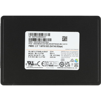 Накопитель SSD Samsung SATA-III 7.68TB MZ7L37T6HBLA-00A07 PM893 2.5" 1 DWPD OEM