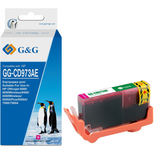 Картридж струйный G&G GG-CD973AE пурпурный (14.6мл) для HP Officejet 6000/6500/6500A/7000/7500A
