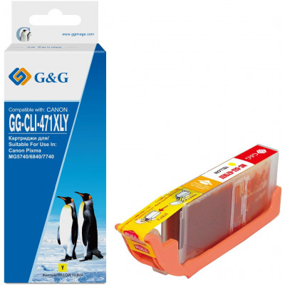 Картридж струйный GG GG-CLI-471XLY желтый (10.8мл) для Canon TS5040/MG5740/MG6840/MG7740