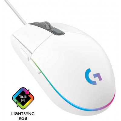 Мышь Logitech G102 LightSync белый оптическая 8000dpi USB 6but (910-005809)