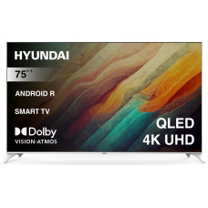 Телевизор QLED Hyundai 75" H-LED75QBU7500 Android TV Frameless черный/серебристый 4K Ultra HD 60Hz DVB-T DVB-T2 DVB-C DVB-S DVB-S2 USB WiFi Smart TV