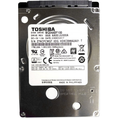 Жесткий диск Toshiba SATA-III 1TB MQ04ABF100 Notebook/Desktop MQ04 512E (5400rpm) 128Mb 2.5"