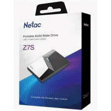 Накопитель SSD Netac USB-C 2000Gb NT01Z7S-002T-32BK Z7S 2.5" черный