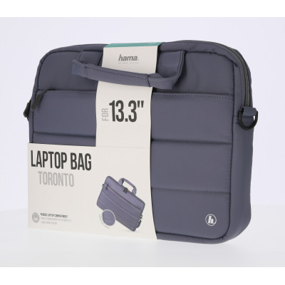 Сумка для ноутбука 13.3" Hama Toronto серый/голубой нейлон (00216567)