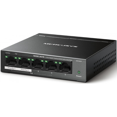 Коммутатор Mercusys MS105GP (L2) 5x1Гбит/с 4PoE+ 65W неуправляемый