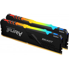 Память DDR4 2x16GB 2666MHz Kingston KF426C16BB12AK2/32 Fury Beast RGB RTL Gaming PC4-21300 CL16 DIMM 288-pin 1.2В dual rank с радиатором Ret