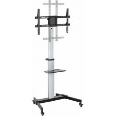 Подставка для телевизора Ultramounts UM307B черный/белый 37"-86" макс.50кг напольный мобильный