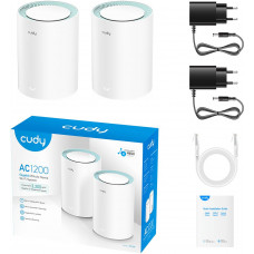 Бесшовный Mesh роутер Cudy M1300 (M1300(2-PACK)) AC1200 10/100/1000BASE-TX белый (упак.:2шт)