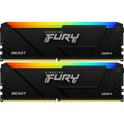 Память DDR4 2x32GB 3600MHz Kingston KF436C18BB2AK2/64 Fury Beast Black RGB RTL Gaming PC4-28800 CL18 DIMM 288-pin 1.35В dual rank с радиатором Ret