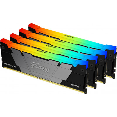 Память DDR4 4x8GB 3200MHz Kingston KF432C16RB2AK4/32 Fury Renegade RGB RTL Gaming PC4-25600 CL16 DIMM 288-pin 1.35В dual rank с радиатором Ret