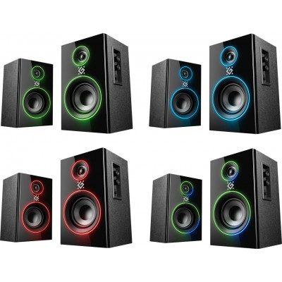 Колонки Defender Solar 20 2.0 черный 20Вт BT беспроводные BT