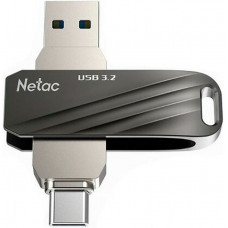 Флеш Диск Netac 128GB US1 NT03US11C-128G-32BK USB3.2 черный/серебристый
