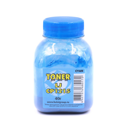 Тонер HP Color LJ CP1215/M251/Canon i-SENSYS LBP7100C банка 40г Cyan БУЛАТ