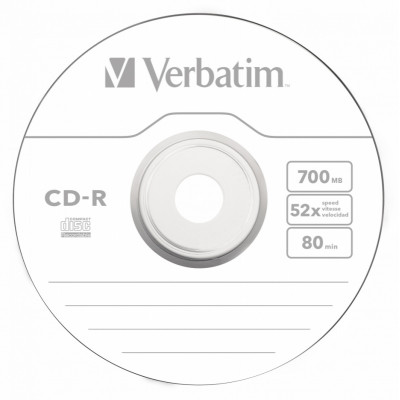 Диск CD-R Verbatim 700Mb 52x Cake Box (100шт) (43411)