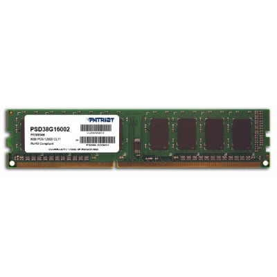 Память DDR3 8Gb 1600MHz Patriot PSD38G16002 RTL PC3-12800 CL11 DIMM 240-pin 1.5В