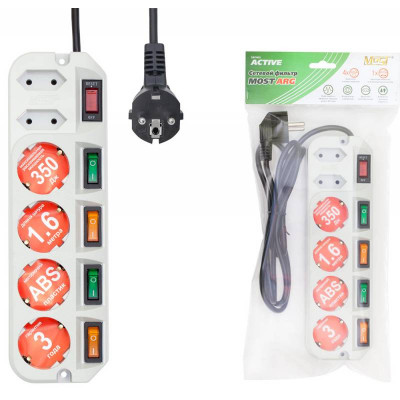 Сетевой фильтр Most ARG 3м (6 розеток) белый (коробка)