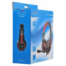 Наушники с микрофоном Оклик HS-L200 черный/красный 2.2м накладные оголовье (359484)