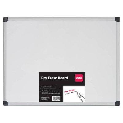Доска магнитно-маркерная Deli E39033A лак белый 60x90см алюминиевая рама