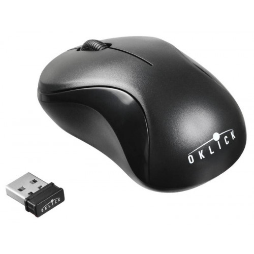 Мышь Оклик 605SW черный оптическая 1200dpi беспров. USB для ноутбука 3but (384108)