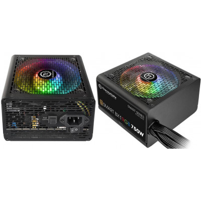 Блок питания Thermaltake ATX 750W Smart BX1 RGB 80+ bronze (20+4pin) APFC 120mm fan color LED 8xSATA RTL