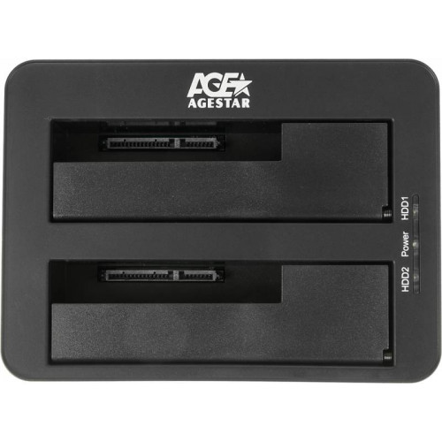 Док-станция для HDD AgeStar 3UBT8 SATA III пластик/алюминий черный 2