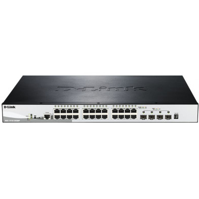 Коммутатор D-Link DGS-1510-28XMP/A1A 24x1Гбит/с 4xКомбо(10GBase-T/SFP+) 4SFP+ 24PoE+ 370W управляемый