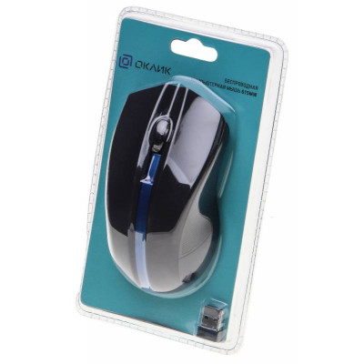 Мышь Оклик 615MW черный/синий оптическая 1200dpi беспров. USB для ноутбука 3but (412862)