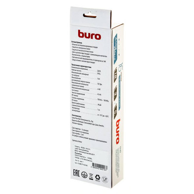Сетевой фильтр Buro 600SH-16-5-W 5м (6 розеток) белый (коробка)