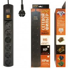 Сетевой фильтр Most HP 2м (6 розеток) черный (коробка)