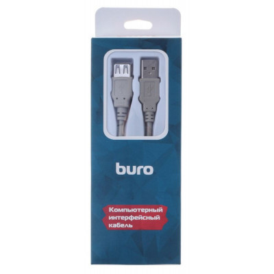 Кабель Buro BHP RET USB_AF30 USB A(m) USB A(f) 3м серый блистер