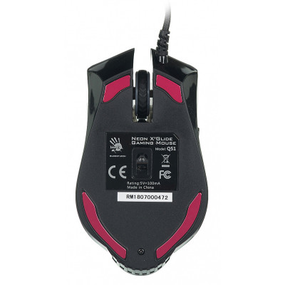 Мышь A4Tech Bloody Q51 черный/рисунок оптическая (3200dpi) USB3.0 (8but)
