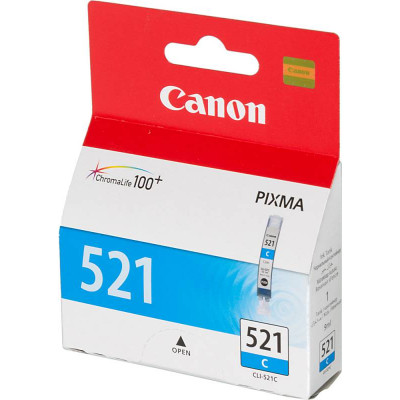 Картридж струйный Canon CLI-521C 2934B004/001 голубой для Canon iP3600/4600/MP540/620/630/980