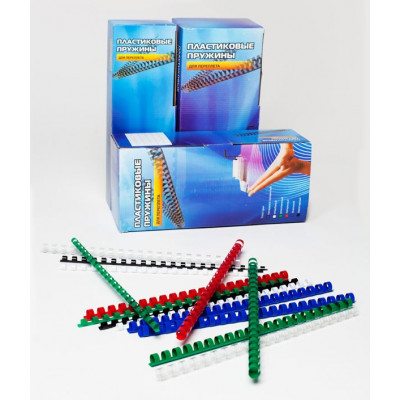 Пружины для переплета пластиковые Office Kit d=12мм 71-90лист A4 белый (100шт) BP2031