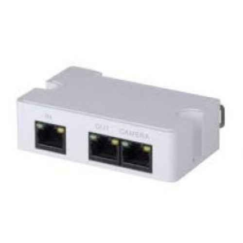 Удлинитель Dahua DH-PFT1300 Fast Ethernet с передачей РоЕ для 2х камер; Расстояние 100м; 1 порт входной с РОЕ, 2 порта RJ-45 для подключения 2х камер до 8Вт каждая, IEEE 802.3af/at; 79×52×23 мм