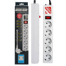 Сетевой фильтр Powercube SPG-B-6 1.9м (5 розеток) серый (коробка)