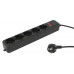 Сетевой фильтр PC Pet AP01006-5-B 5м (5 розеток) черный (пакет ПЭ)