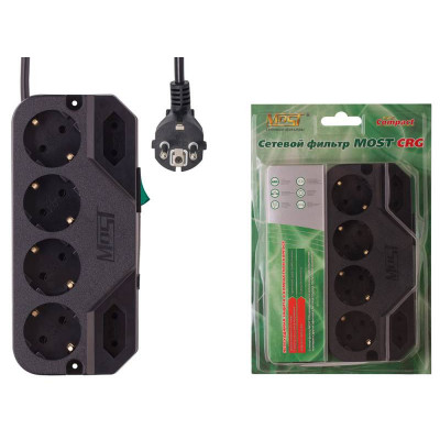 Сетевой фильтр Most CRG 5м (6 розеток) черный (блистер)