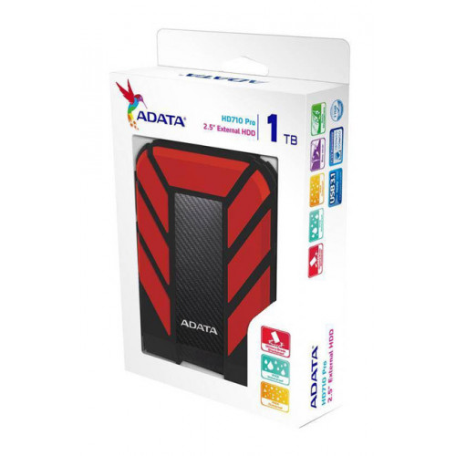 Жесткий диск A-Data USB3.0 1TB AHD710P-1TU31-CRD HD710Pro DashDrive Durable 2.5" красный