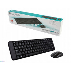 Беспроводной комплект клавиатура + мышь Logitech MK220 клав:черный мышь:черный USB