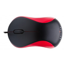 Мышь Оклик 115S черный/красный оптическая 1200dpi USB для ноутбука 3but (711637)