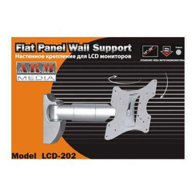 Кронштейн для телевизора Arm Media LCD-202 черный 15"-43" макс.20кг настенный поворот и наклон