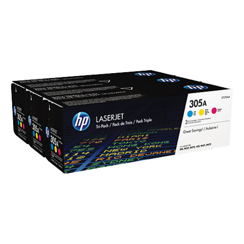 Картридж лазерный HP 305A CF370AM голубой/желтый/пурпурный тройная упак. для HP CLJ M451