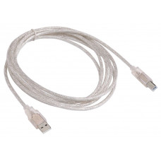 Кабель Buro USB2.0-AM/BM-3-TRANS USB A(m) USB B(m) 3м прозрачный