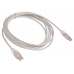 Кабель Buro USB2.0-AM/BM-3-TRANS USB A(m) USB B(m) 3м прозрачный
