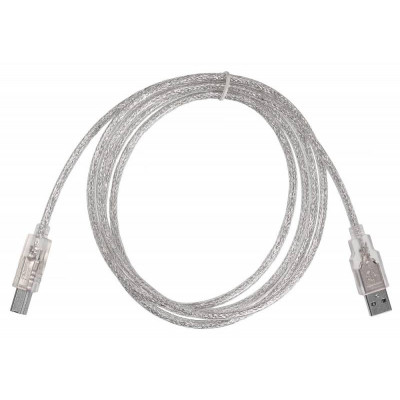 Кабель Buro USB2.0-AM/BM-Trans USB A(m) USB B(m) 1.8м прозрачный